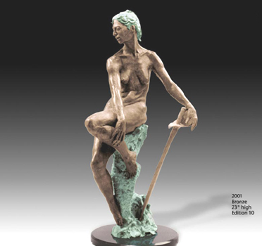 Sword Bearer - Bronze sculpture by Barry Johnston